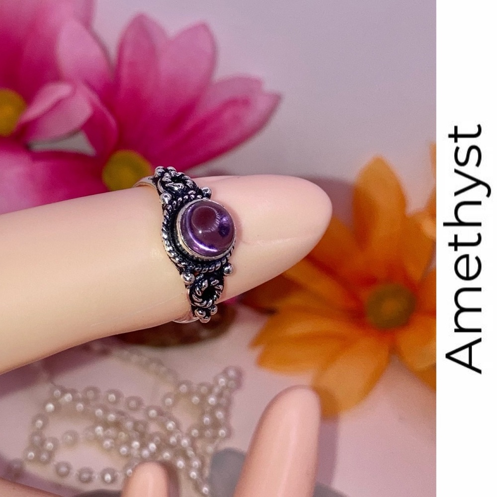 Super Cute Amethyst Quartz Dainty Handmade Ring